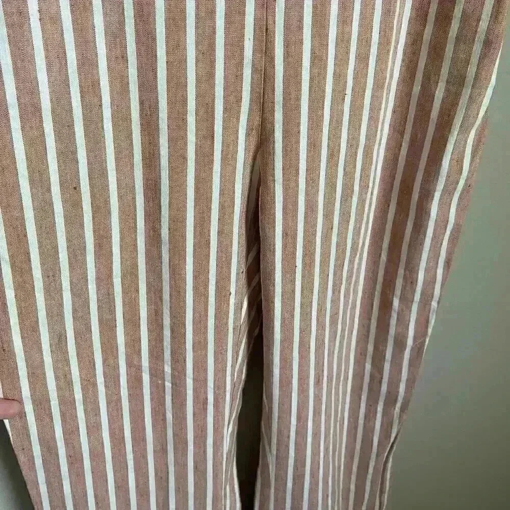 Leith Sleeveless Linen Blend Stripe‎ Jumpsuit XS